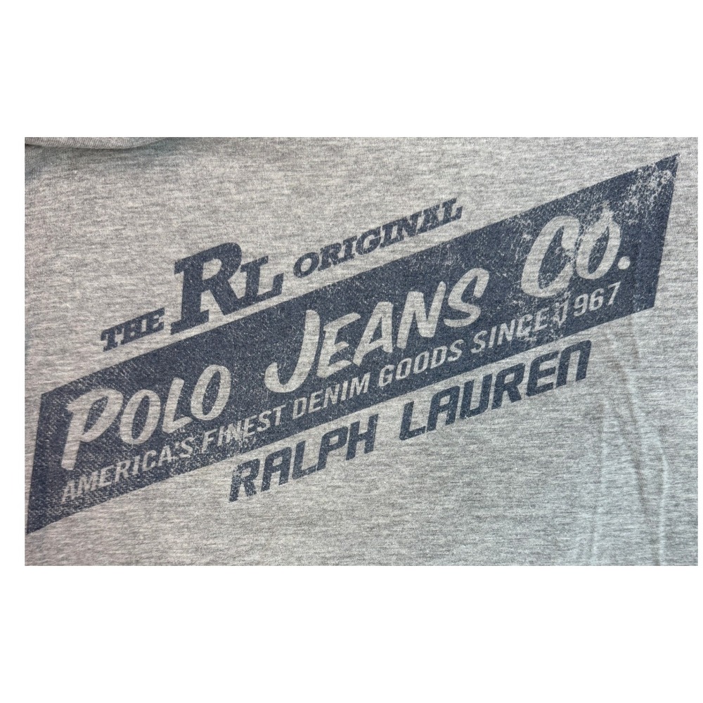 Polo Jeans Co Ralph Lauren Mens XL Gray Long Sleeve Graphic T-Shirt RL Original - Picture 3 of 5